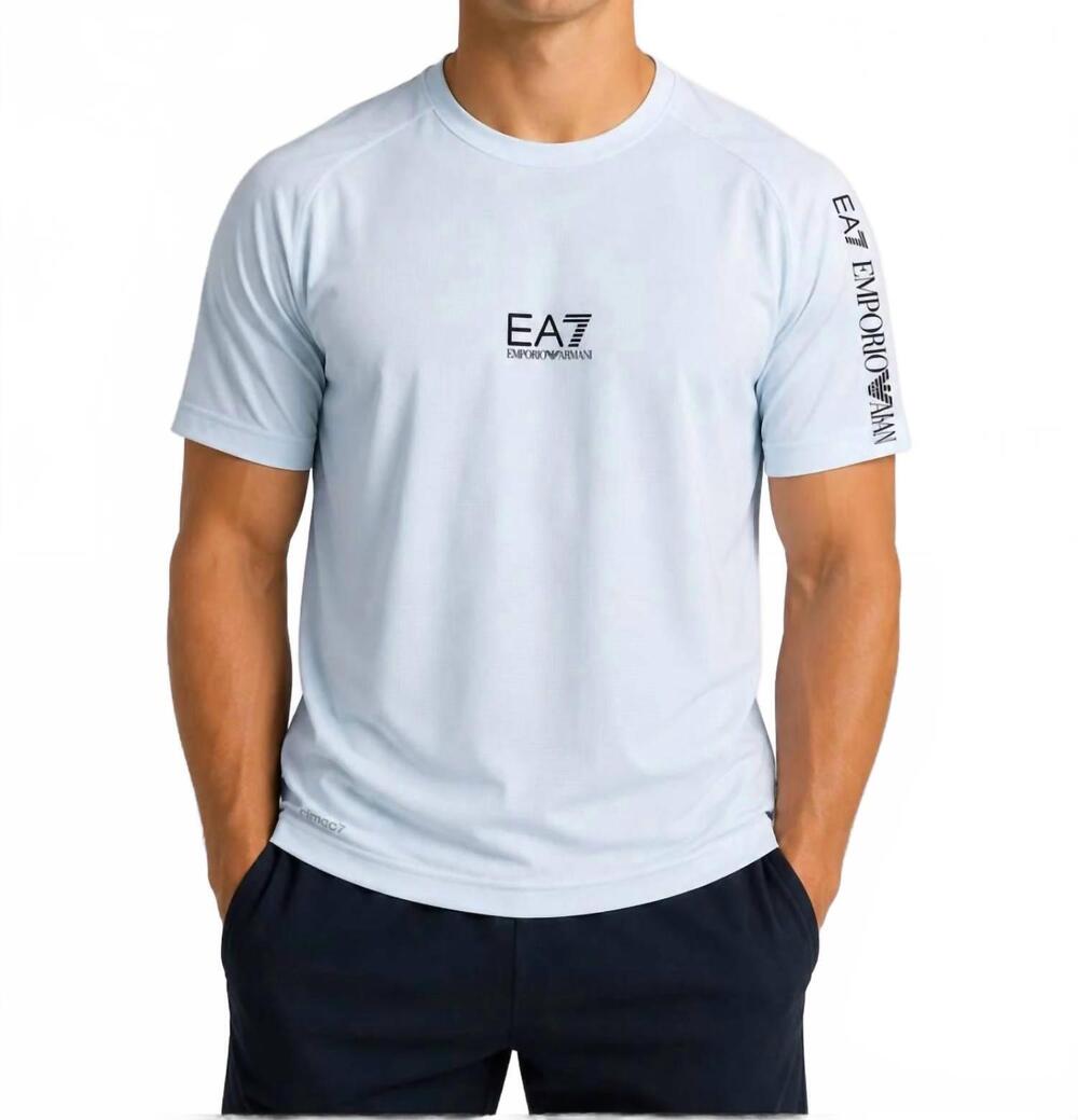 NEW EMPORIO ARMANI ea7 short sleeve t-shirt in blue